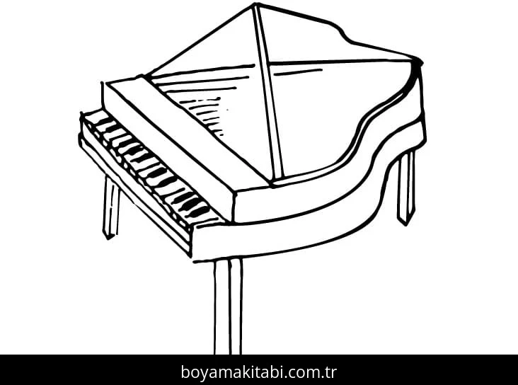 Piyano boyama sayfası – kolay boyama, eğitici aktivite