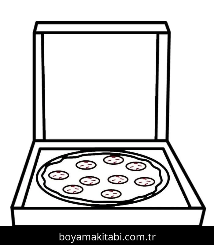 Pizza boyama sayfası – sanatsal çalışma, çocuklar için