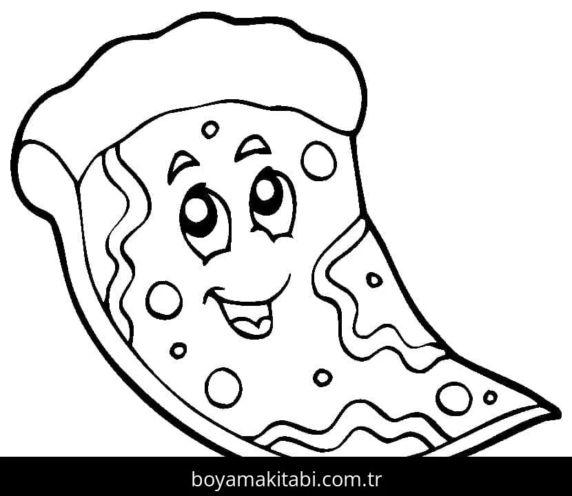 Pizza boyama sayfası – boyama çalışması, yaratıcılığı geliştirir