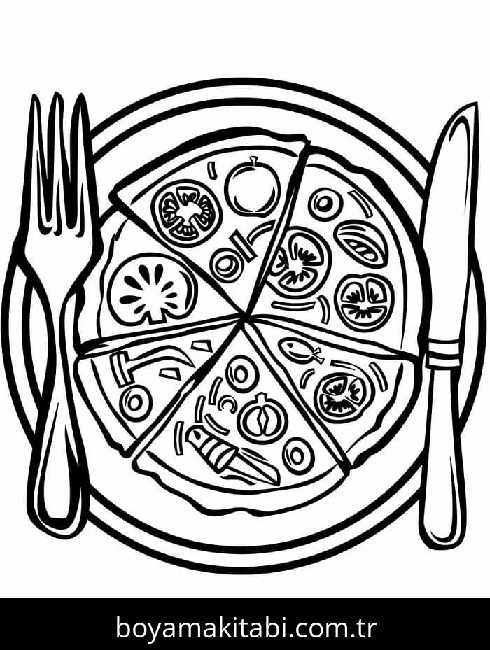 Pizza boyama sayfası – ücretsiz yazdır, boyama etkinliği