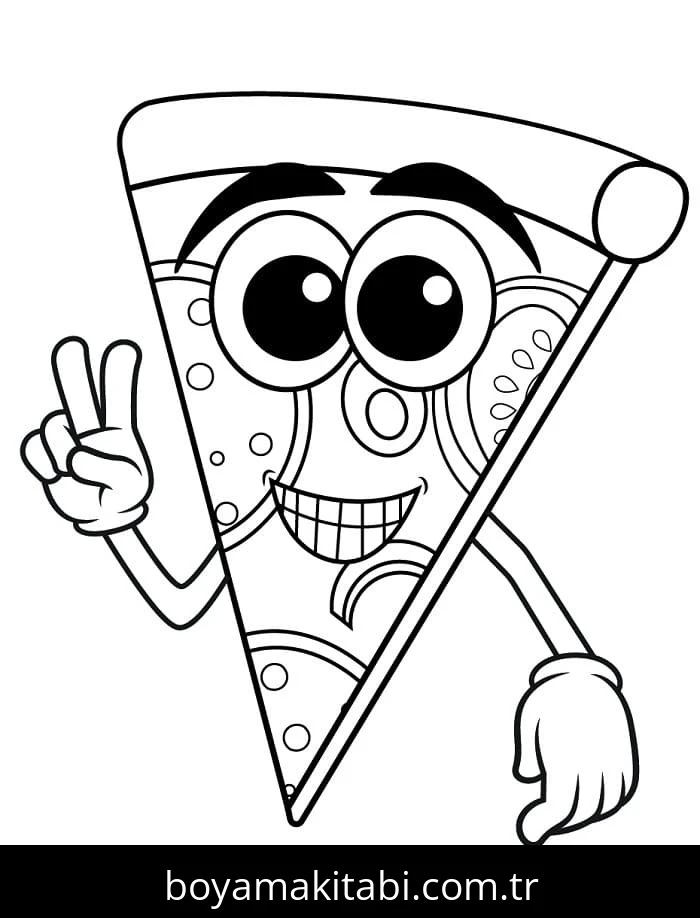 Pizza boyama sayfası – eğitici aktivite, yaratıcılık