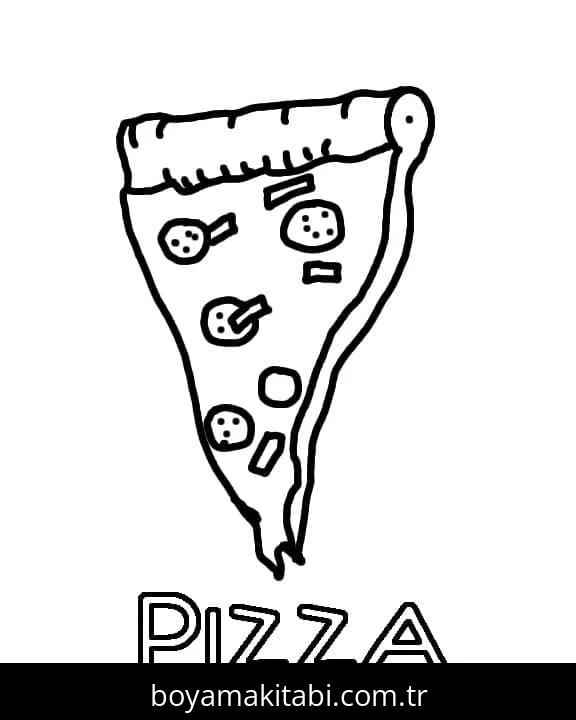 Pizza boyama sayfası – boyama çalışması, yaratıcılığı geliştirir
