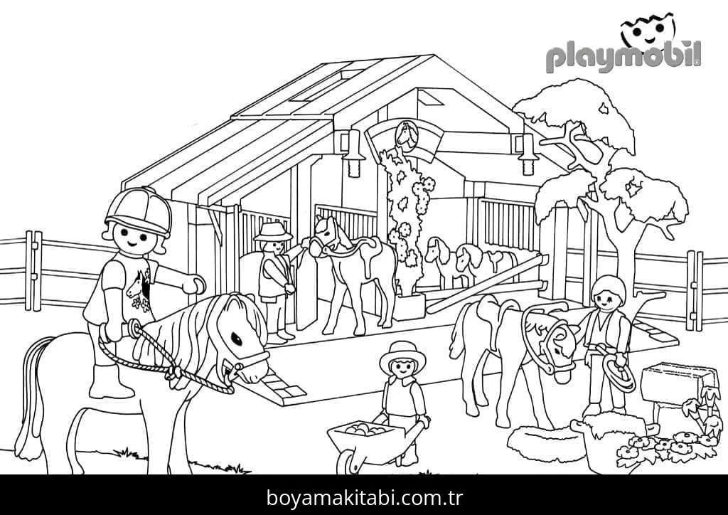 Playmobil boyama sayfası – keyifli zaman, renkli çizimler