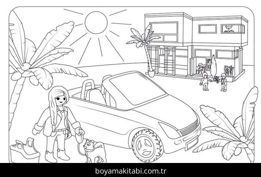 Playmobil boyama sayfası – basit çizim, kolay boyama
