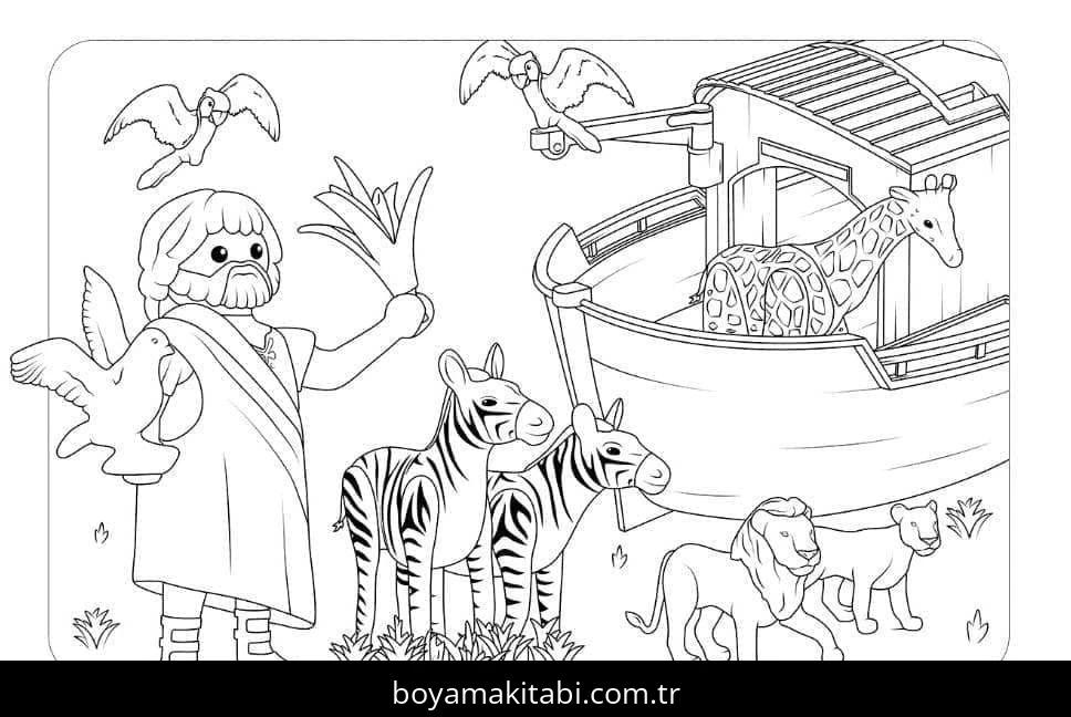 Playmobil boyama sayfası – sevimli karakter, sanatsal çalışma