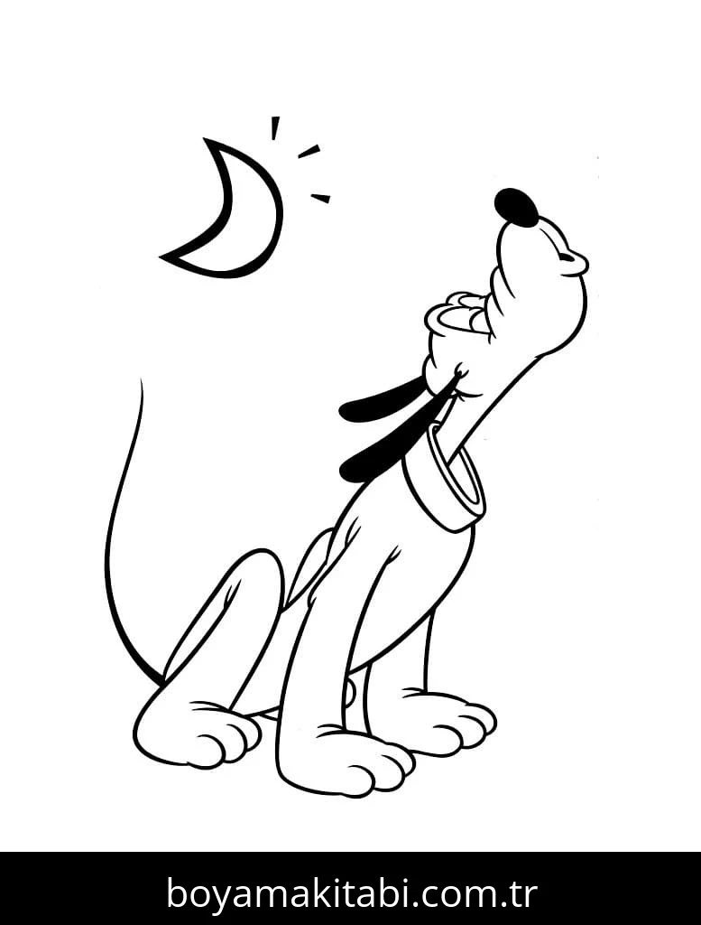 Pluto boyama sayfası – basit çizim, kolay boyama