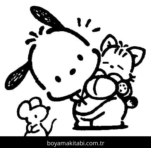 Pochacco boyama sayfası – eğitici aktivite, yaratıcılık