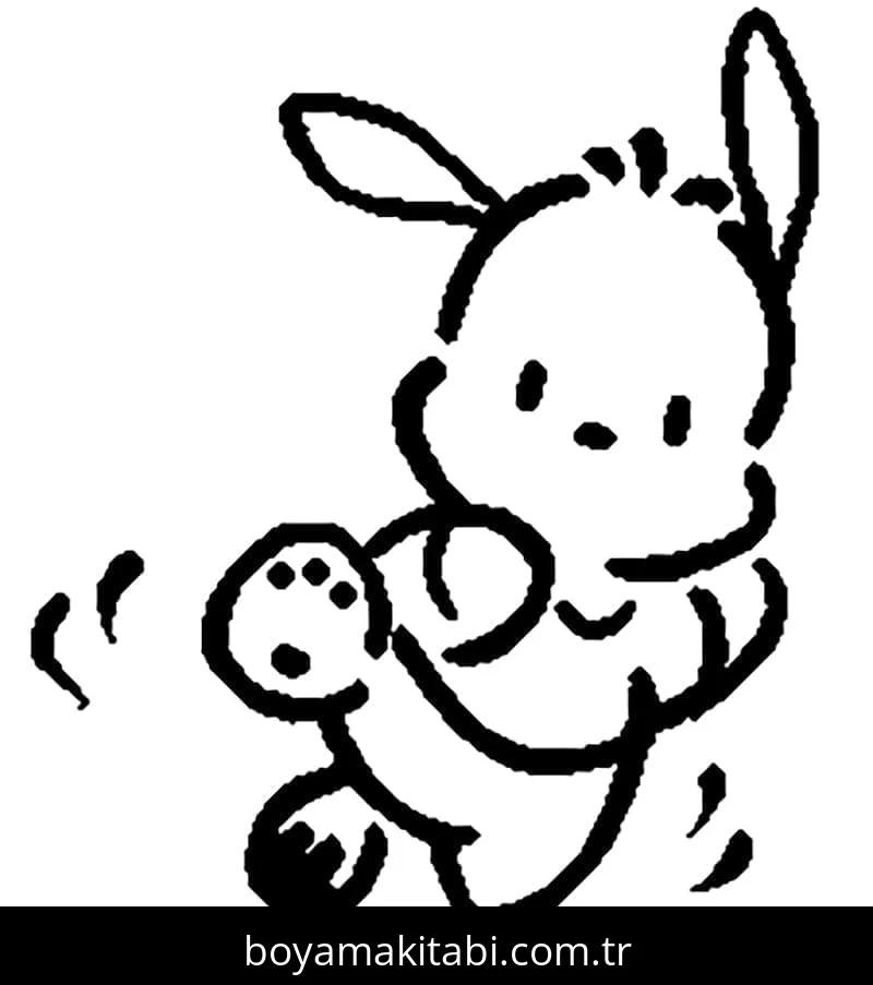 Pochacco boyama sayfası – el becerilerini geliştirir, boyama çalışması