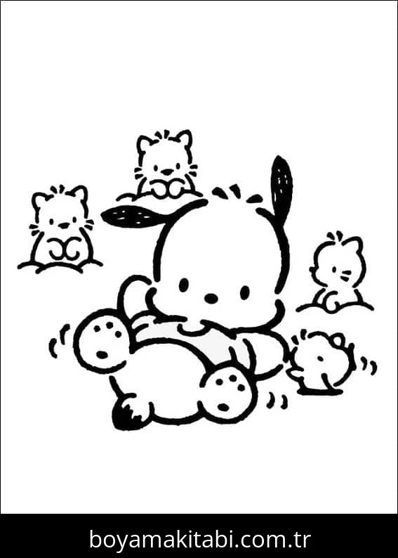 Pochacco boyama sayfası – eğlenceli etkinlik, el becerilerini geliştirir