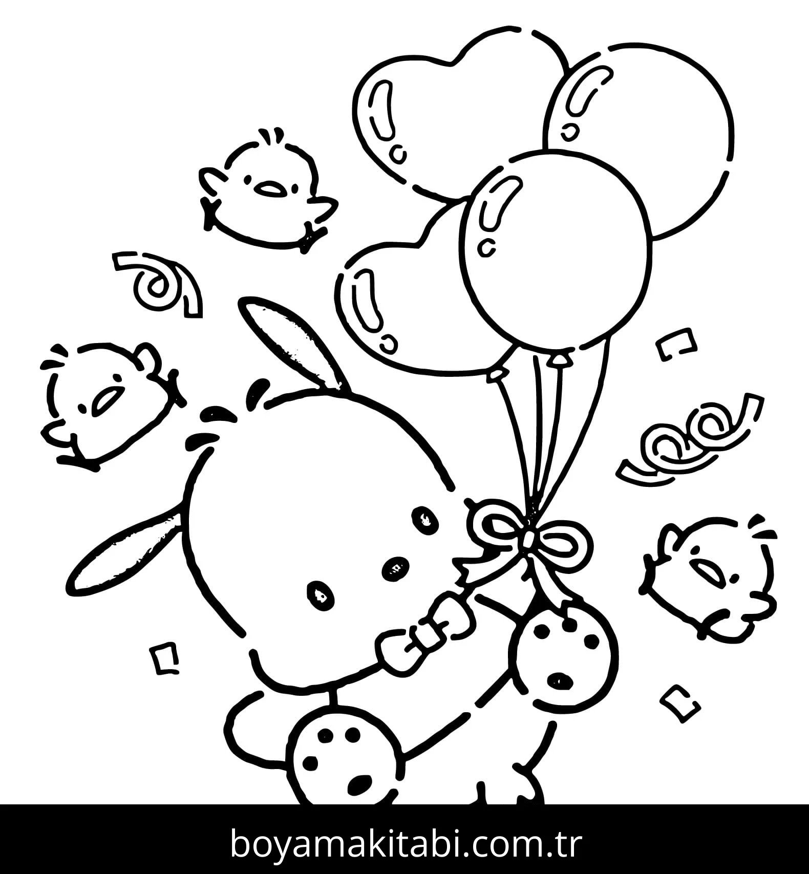 Pochacco boyama sayfası – sevimli karakter, sanatsal çalışma
