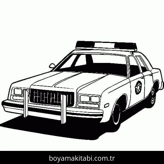 Polis Arabası boyama sayfası #125 – çocuklar için, çizgi film temalı