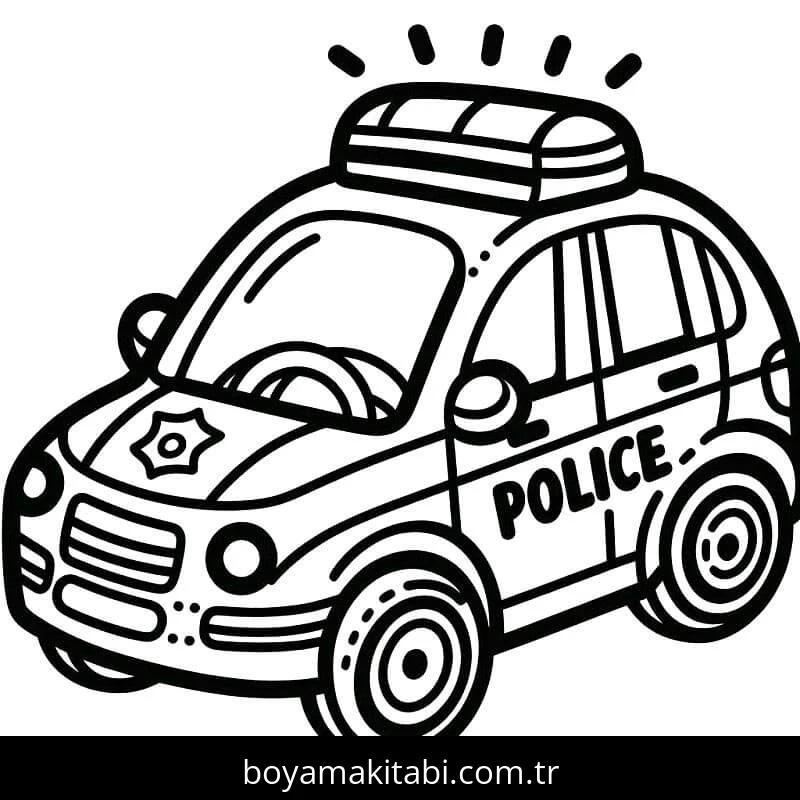 Polis Arabası boyama sayfası #126 – kolay boyama, eğitici aktivite