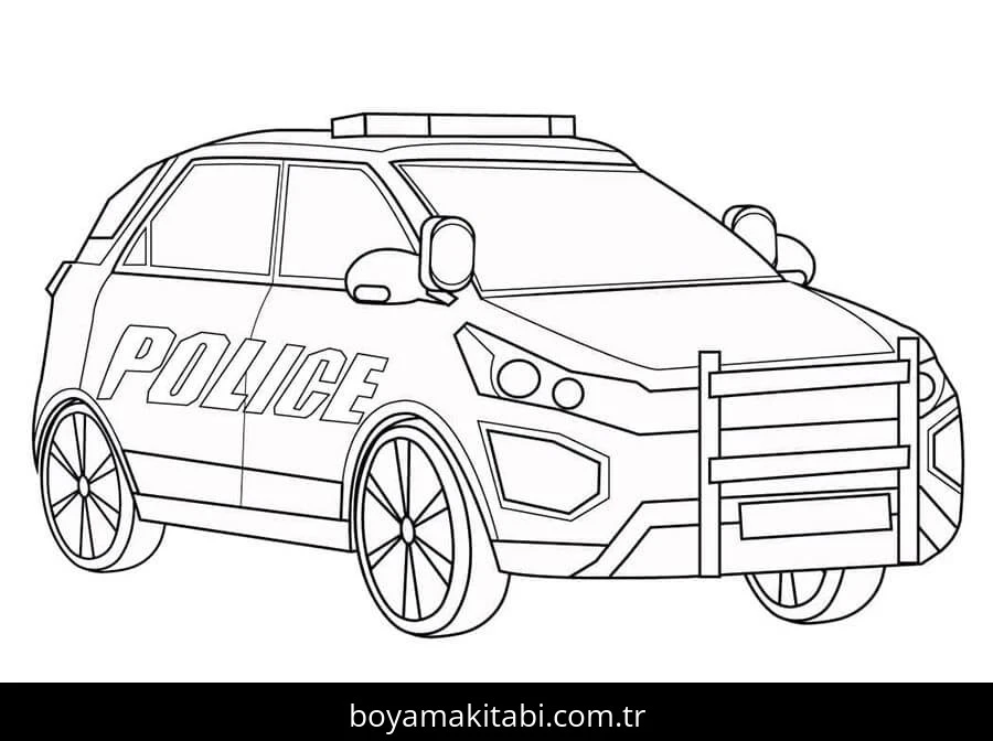 Polis Arabası boyama sayfası #133 – eğitici aktivite, yaratıcılık