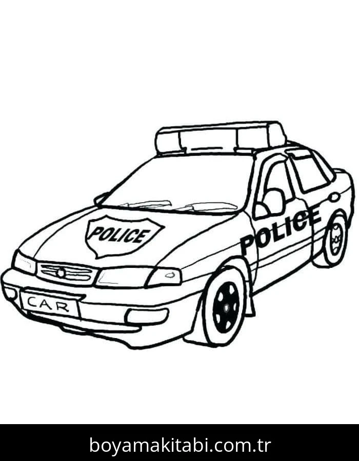 Polis Arabası boyama sayfası #145 – aile ile vakit geçirme, renk bilgisini öğretir