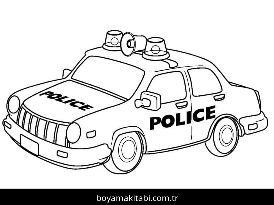 Polis Arabası boyama sayfası #148 – sınıf etkinliği, kolay indirilebilir