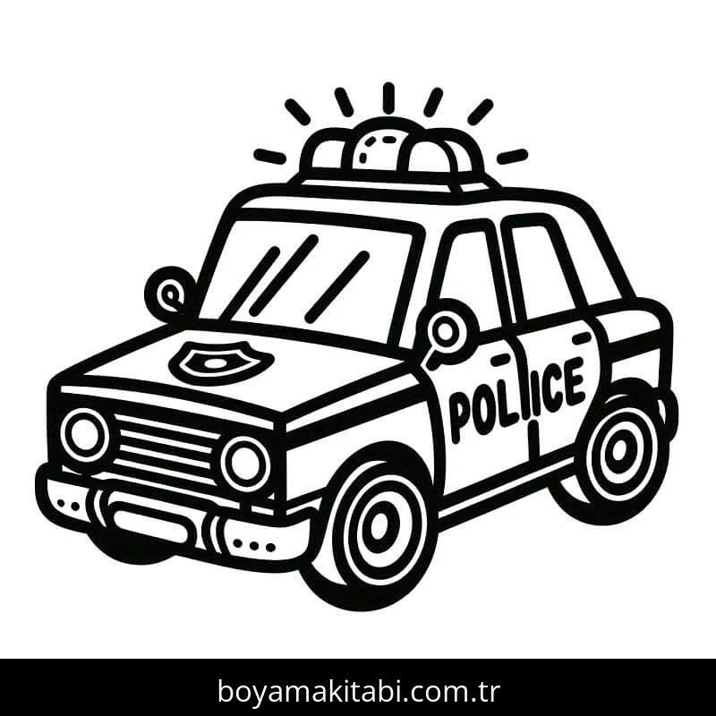 Polis Arabası boyama sayfası #151 – hayal gücünü besler, tamamen ücretsiz