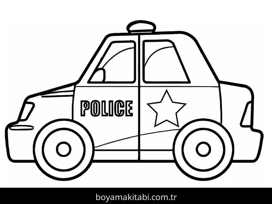 Polis Arabası boyama sayfası #154 – ekran süresine alternatif, çocuklarla kaliteli zaman