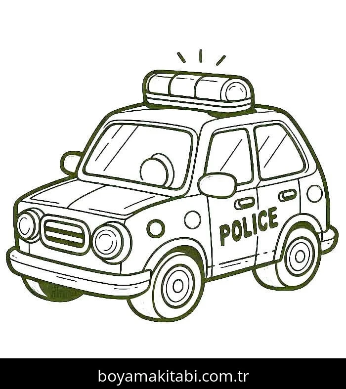 Polis Arabası boyama sayfası #156 – A4 baskıya uygun, ücretsiz yazdır