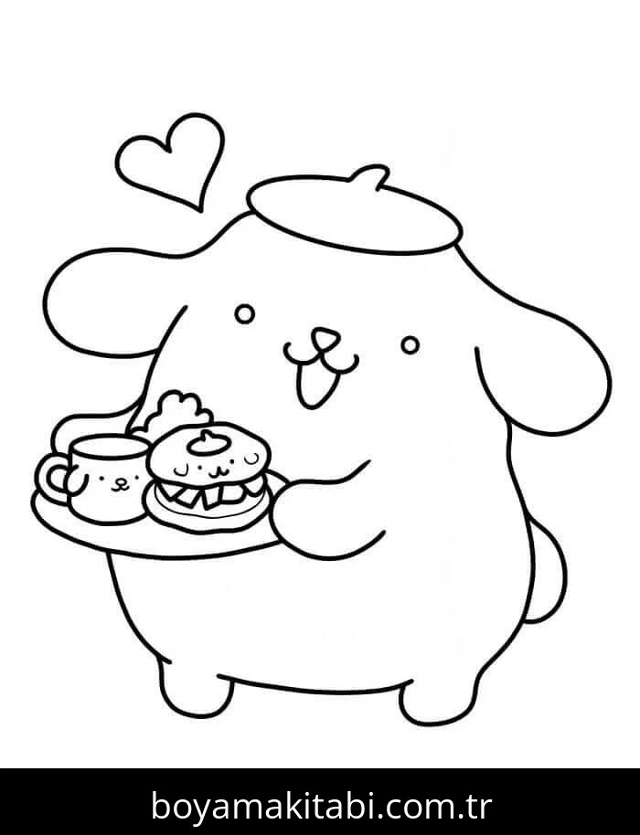 Pompompurin boyama sayfası – eğlenceli etkinlik, el becerilerini geliştirir