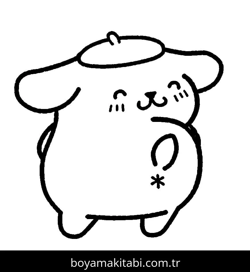 Pompompurin boyama sayfası – el becerilerini geliştirir, boyama çalışması