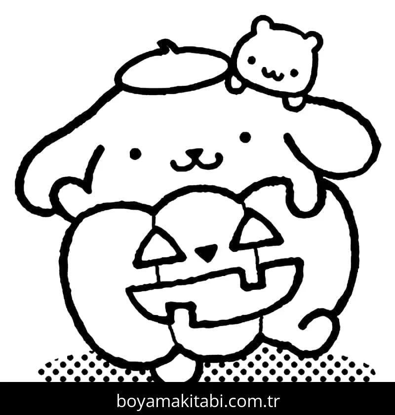 Pompompurin boyama sayfası – renkli çizimler, okul öncesi
