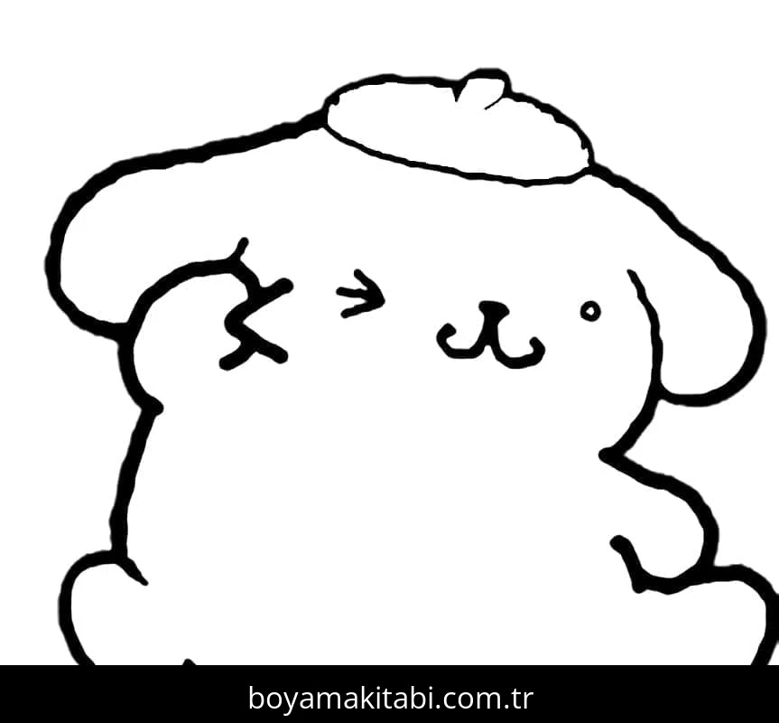 Pompompurin boyama sayfası – çocuklar için, çizgi film temalı