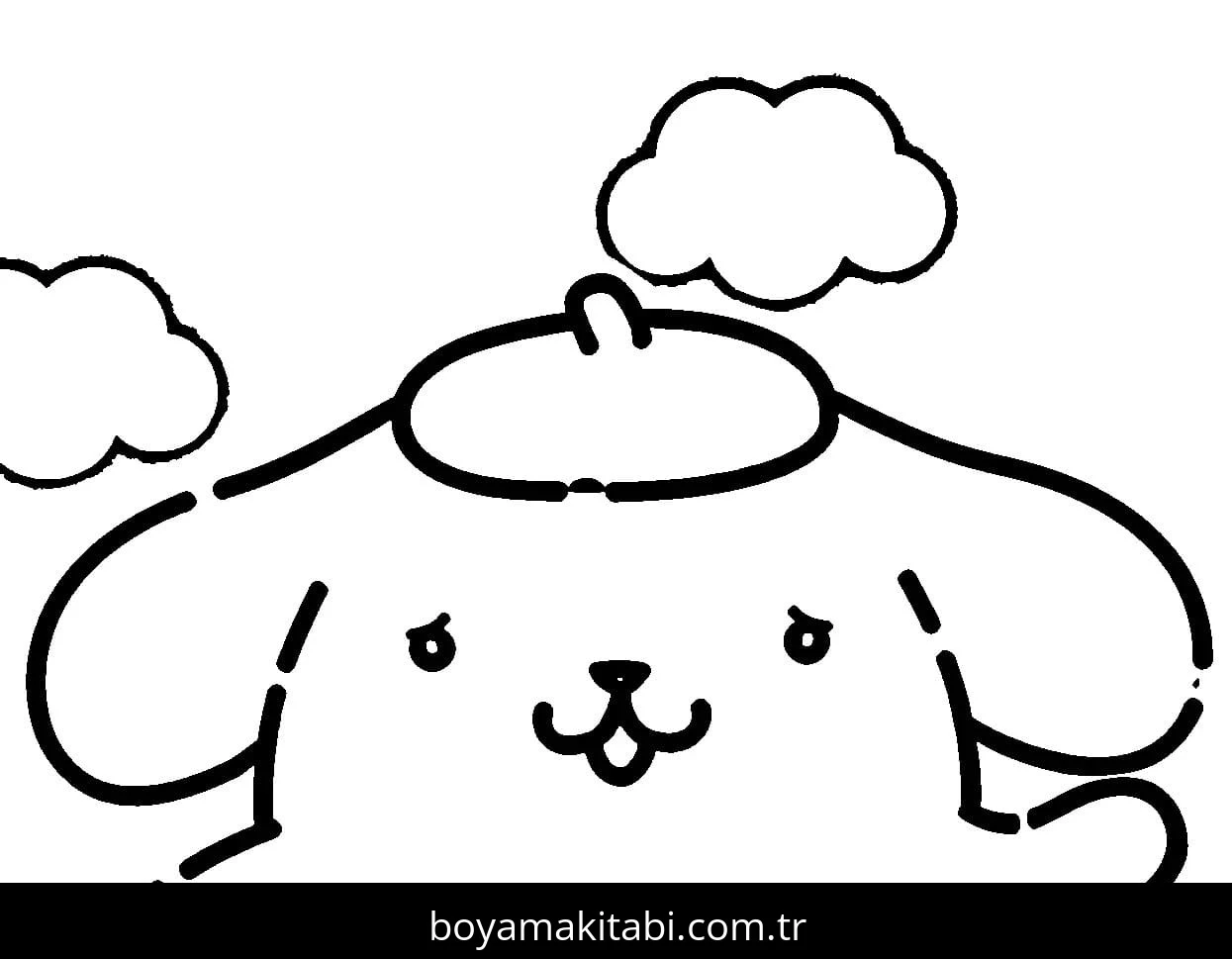 Pompompurin boyama sayfası – kolay boyama, eğitici aktivite