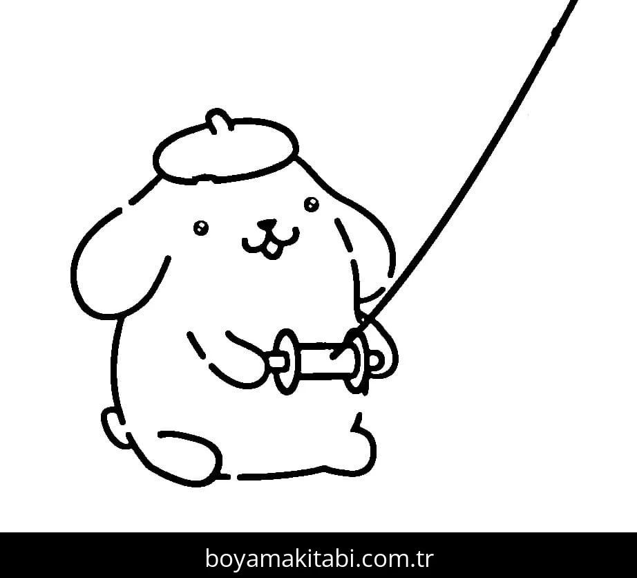 Pompompurin boyama sayfası – eğlenceli etkinlik, el becerilerini geliştirir
