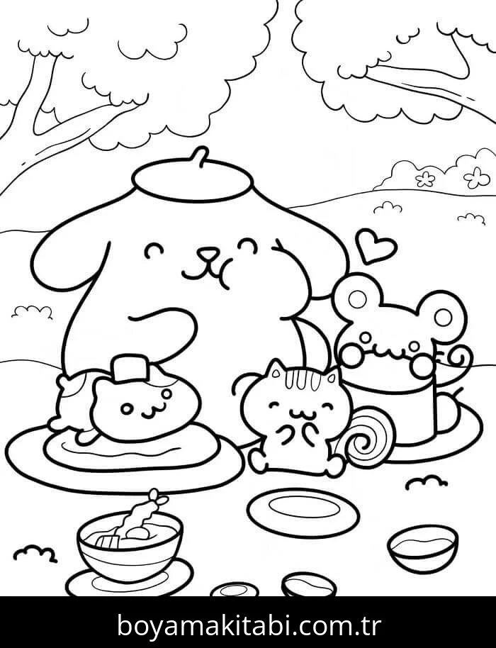 Pompompurin boyama sayfası – boyama etkinliği, çocuk aktivitesi