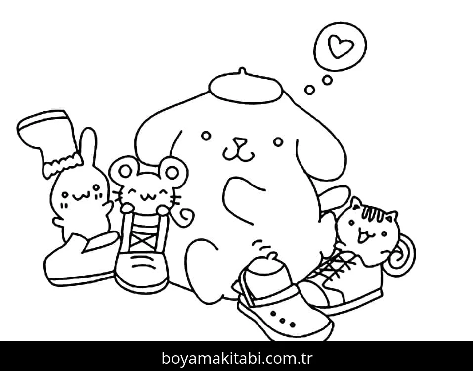 Pompompurin boyama sayfası – yaratıcılık, eğlenceli etkinlik