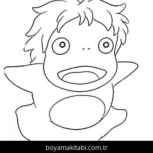 Ponyo boyama sayfası – keyifli zaman, renkli çizimler