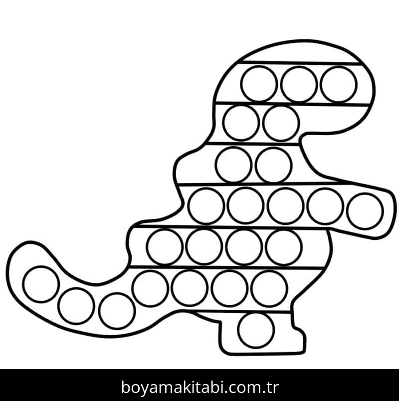 Pop It boyama sayfası – çocuklar için, çizgi film temalı