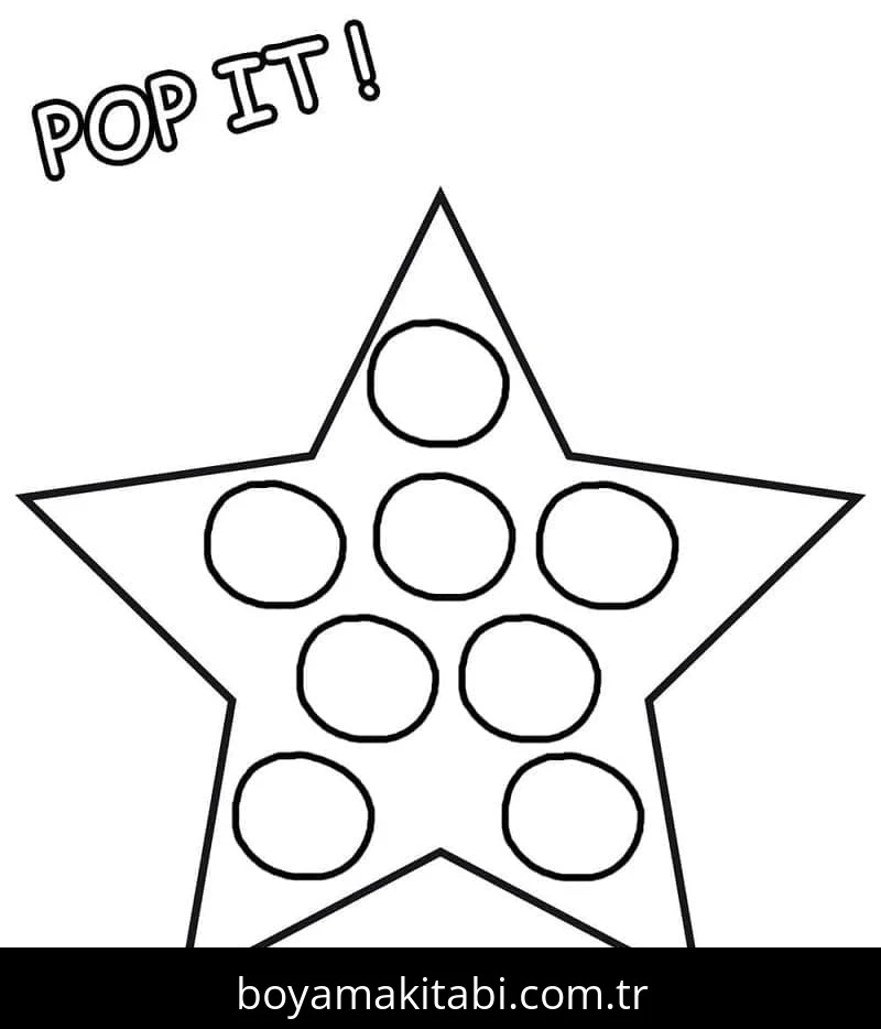 Pop It boyama sayfası – kolay boyama, eğitici aktivite