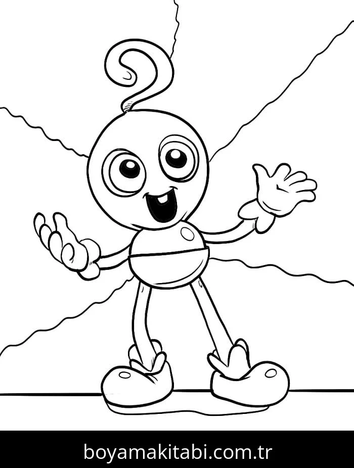 Poppy Playtime boyama sayfası – renkli çizimler, okul öncesi