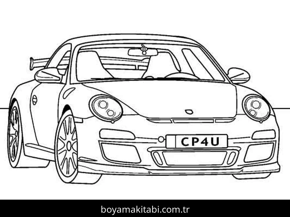 Porsche boyama sayfası – yaratıcılık, eğlenceli etkinlik