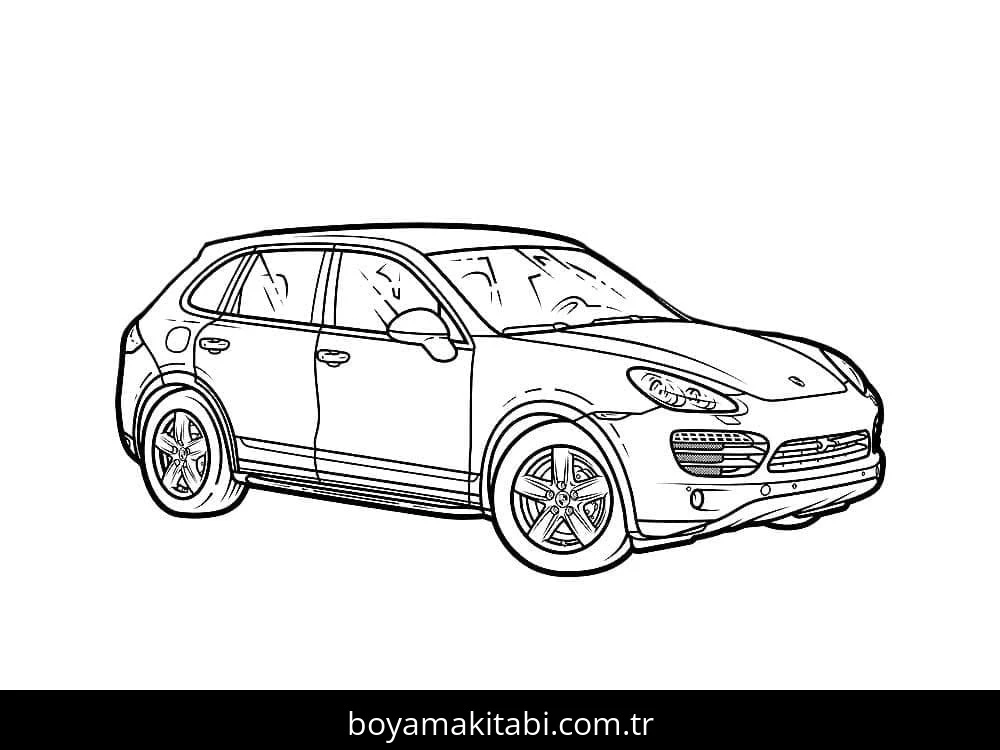 Porsche boyama sayfası – yaratıcılığı geliştirir, keyifli zaman
