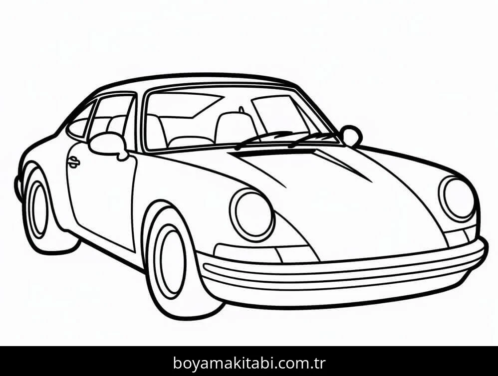 Porsche boyama sayfası – evde etkinlik, ücretsiz yazdır