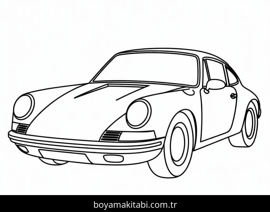Porsche boyama sayfası – okul öncesi, evde etkinlik