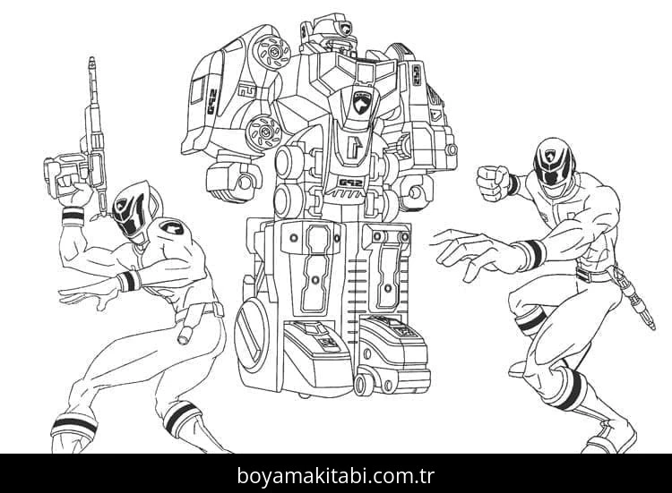 Power Rangers boyama sayfası – eğitici aktivite, yaratıcılık