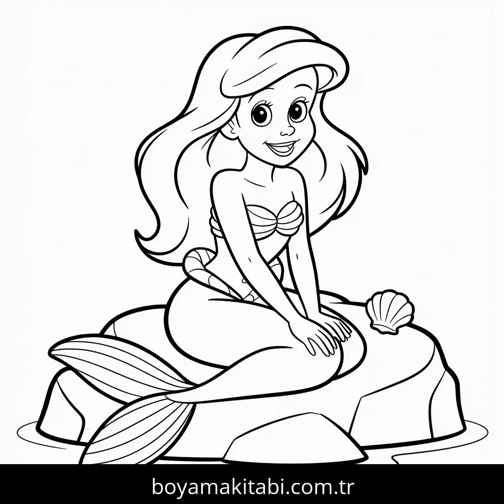 Ariel boyama sayfası – keyifli zaman, renkli çizimler