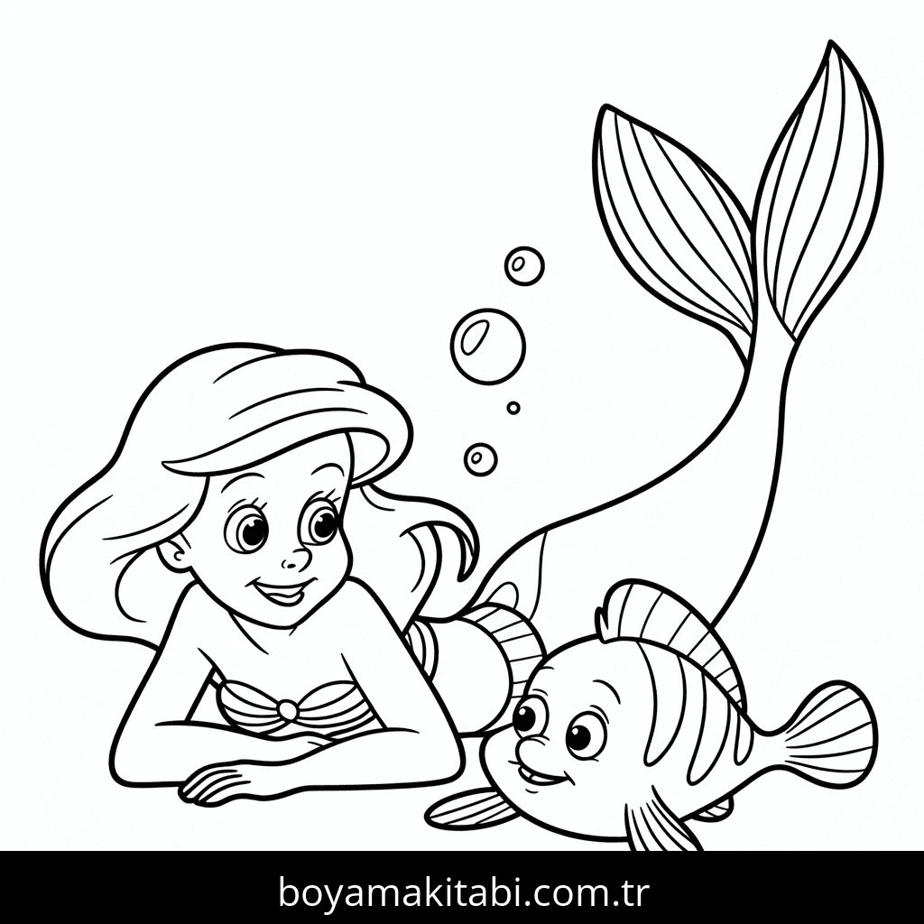 Ariel boyama sayfası – yaratıcılık, eğlenceli etkinlik