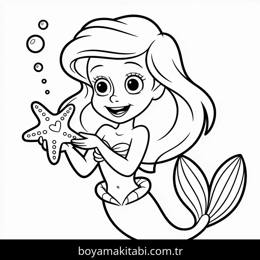 Ariel boyama sayfası – boyama çalışması, yaratıcılığı geliştirir