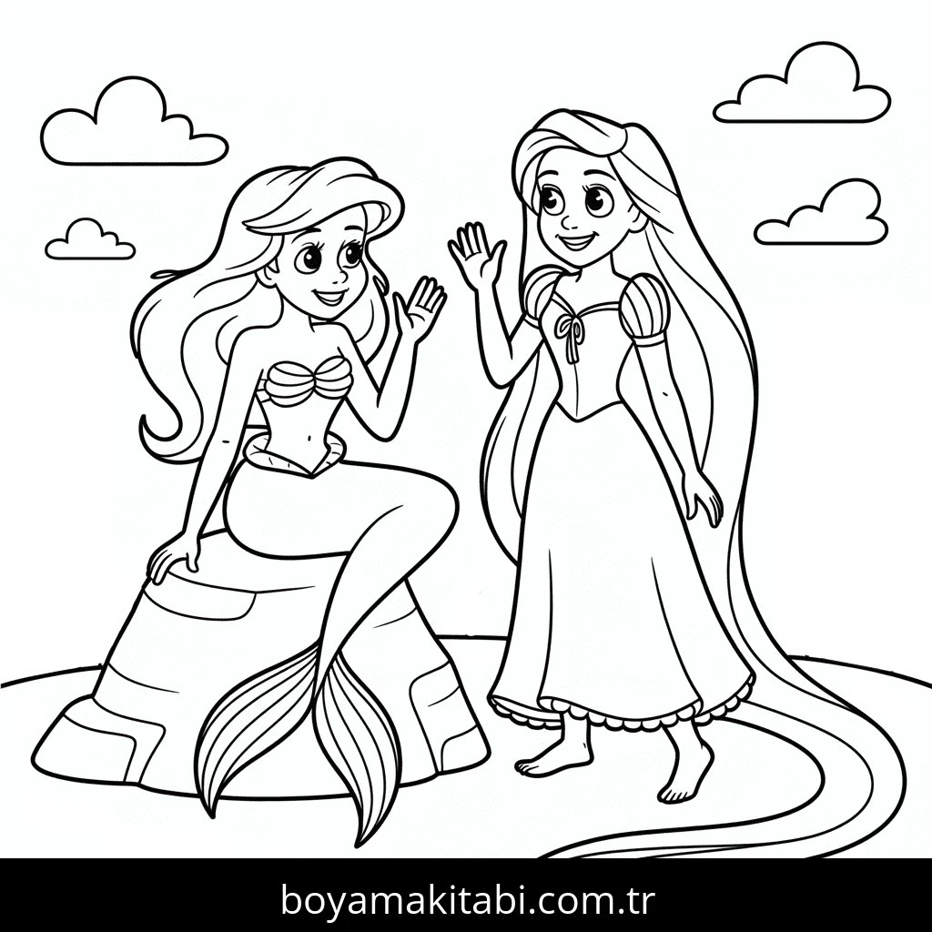 Ariel boyama sayfası – ücretsiz yazdır, boyama etkinliği
