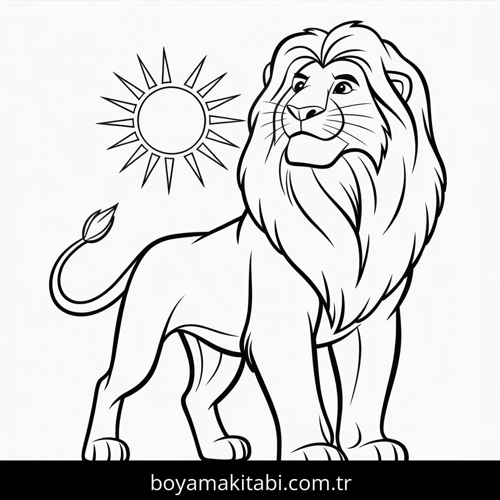 Aslan boyama sayfası – okul öncesi, evde etkinlik