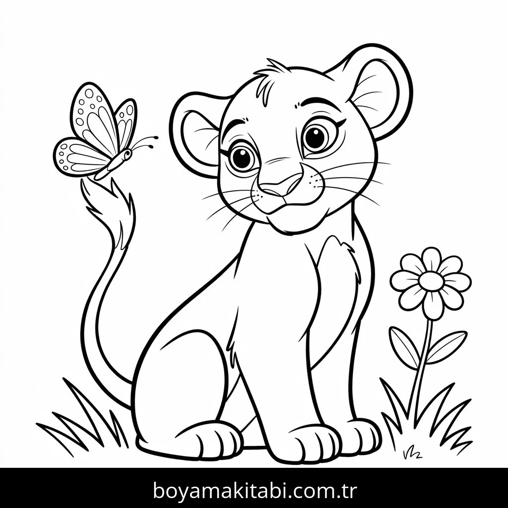 Aslan boyama sayfası – boyama etkinliği, çocuk aktivitesi