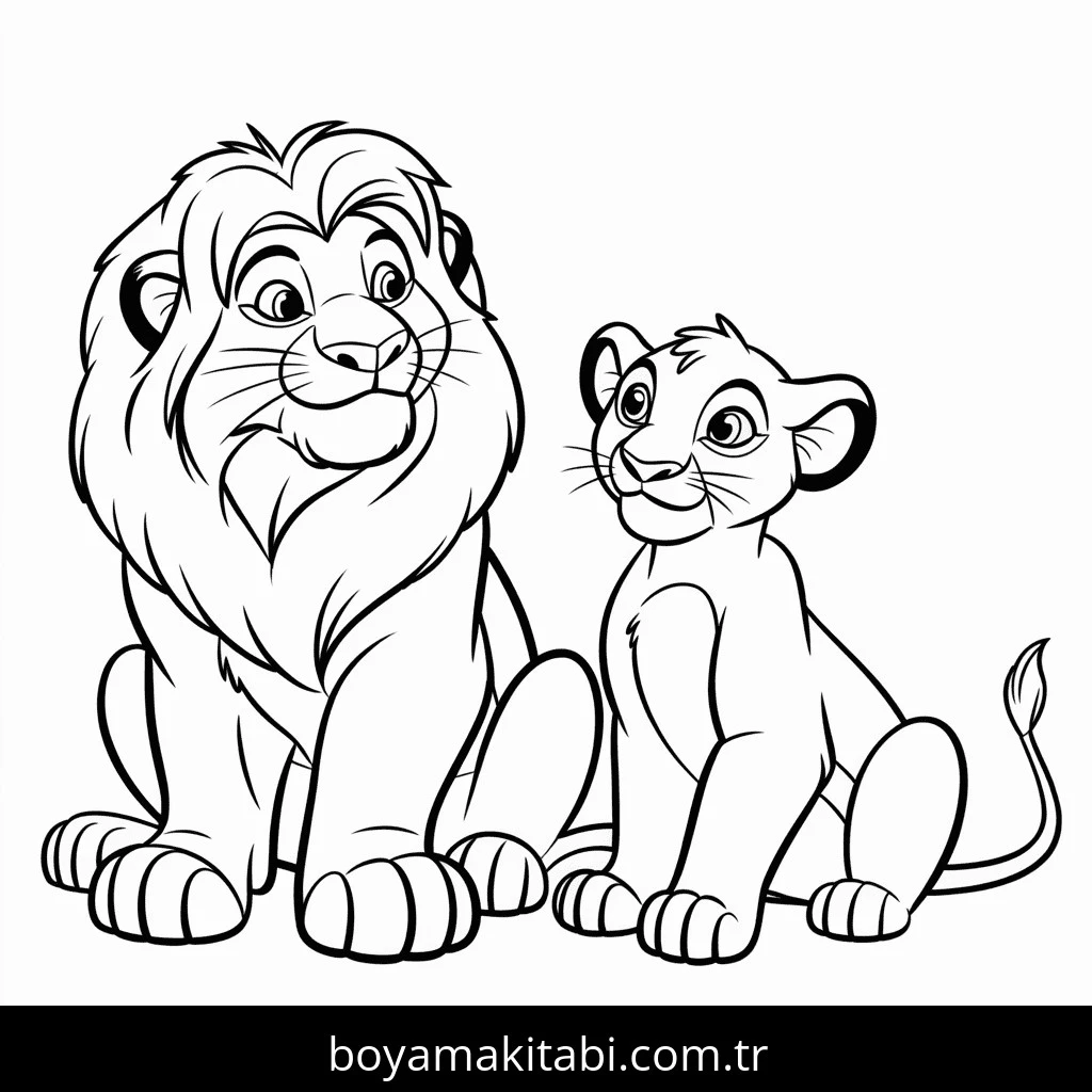 Aslan boyama sayfası – keyifli zaman, renkli çizimler