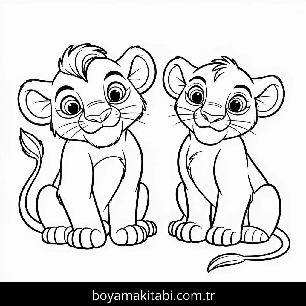 Aslan boyama sayfası – yaratıcılık, eğlenceli etkinlik