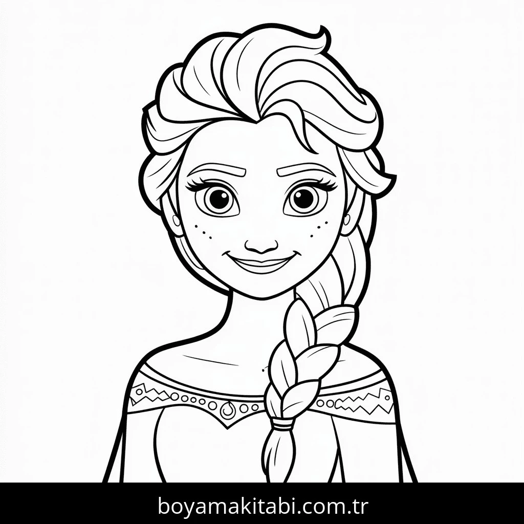 Elsa boyama sayfası – çocuklar için, çizgi film temalı