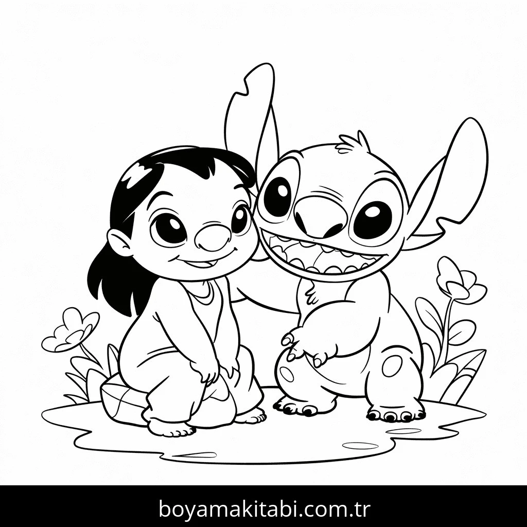 Lilo boyama sayfası – çocuk aktivitesi, PDF indir