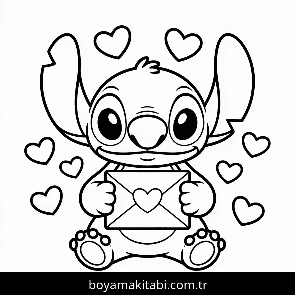 Lilo boyama sayfası – PDF indir, sevimli karakter